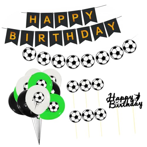 WHAMVOX 27st Ballonanzug Alles Zum Geburtstag Luftballons Zubehör Für Fußball-geburtstagsfeiern Dekorative Luftballons Alles Zum Geburtstag-banner Fußballkuchen-picks Emulsion von WHAMVOX