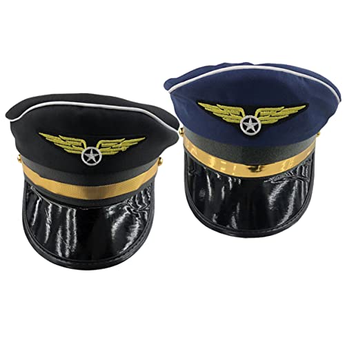 WHAMVOX 2St Pilotenkappe partyhütchen fliegermütze Hut für Verkleidungsspiele Hut für Theateraufführungen Verstellbarer Hut Cosplay-Kostüme Cosplay-Kappe Piloten-Cosplay Partyhut von WHAMVOX