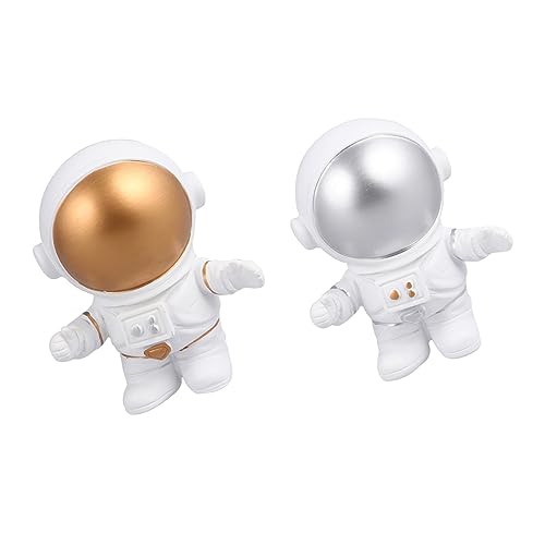 WHAMVOX 2st Astronauten-ornamente Astronaut Cupcake Topper Astronautenverzierung Kuchen Astronautenfigur Zahlenspielzeug Zubehör Für Astronauten-partydekorationen Puppe Cupcake Topper Harz von WHAMVOX