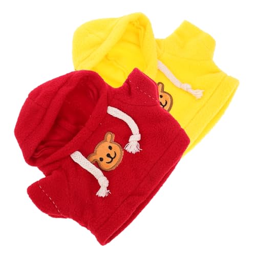 WHAMVOX 2st Bärenpuppenkleidung Spielzeug Kleidung Für Wiedergeborene Babypuppen Wiederverwendbares Puppenkostüm Ausgestopft Bär Puppe Schlüsselanhänger Kapuzenpullover Mit Plüschbär Stoff von WHAMVOX