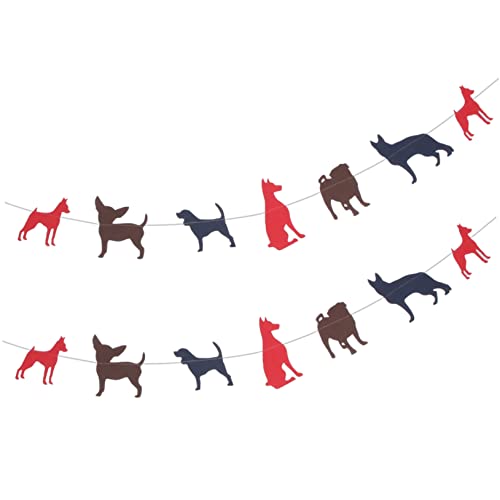 WHAMVOX 2st Ziehen Sie Die Flagge Hund Geburtstag Girlande Partyschmuck Banner Hund Geburtstag Decor Hund Geburtstag Bunting Hund Girlande Tiere Girlande Papier Hochzeit Anhänger Baby von WHAMVOX