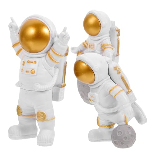 WHAMVOX 3st Raumkuchendekoration Spielzeuge Astronautenfigur Weltraum Kuchen Topper Astronautenparty Weltraum-kuchenfigur Kuchendekoration Im Weltraum Astronautendekorationen Spielset Pvc von WHAMVOX