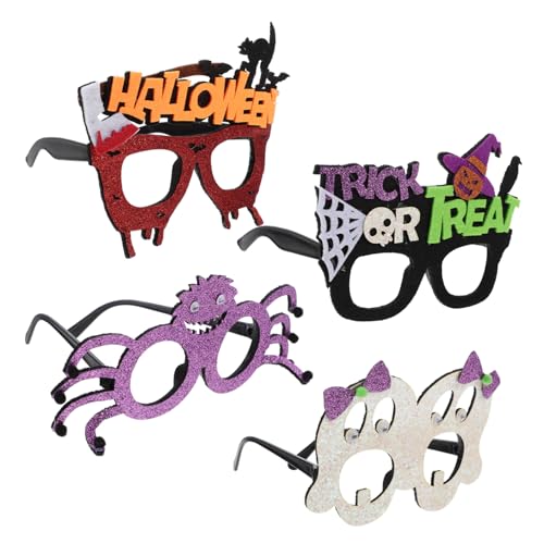 WHAMVOX 4 Stück Halloween-partybrille Halloween-dekor Halloween-party-brille Halloween-cosplay-brille Halloween-partygeschenke -sonnenbrille Halloween-brille Dekorative Cartoon-gläser von WHAMVOX