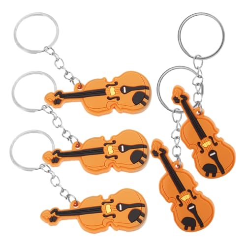 WHAMVOX 5St Zubehör für Violine Schlüsselanhänger Anhänger für Musikinstrumente Tasche hängende Dekoration Geigen-Hängedekoration Geigen-Schlüssel-Anhänger Zinklegierung Orange von WHAMVOX