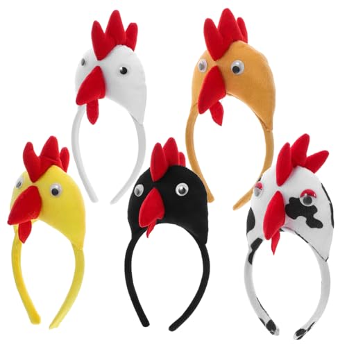 WHAMVOX 5st Maskerade-kopfschmuck Hühnerstirnbänder Für Frauen Süßes Cartoon-stirnband Halloween-kopfschmuck Hähnchen-cosplay-zubehör Tierstirnband Halloween Party-stirnband Pp Baumwolle von WHAMVOX