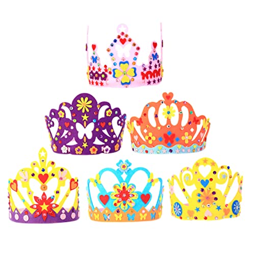 WHAMVOX 6 Sätze Kronenhut selber machen Krone Tiara DIY Bastelset Partyhut selber machen Kronen Hut bastel set für kinder kindergeburtstags dekoration Geburtstagskrone Partyversorgungshut von WHAMVOX