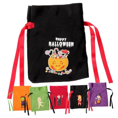 WHAMVOX 6 Stück Halloween-kordelzug, , Süßigkeiten, Snacks, Verpackung, Cartoon-süßigkeitsbeutel von WHAMVOX