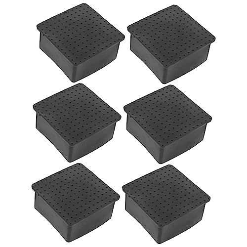 WHAMVOX 6st Beinschützer Für Sofas Rechteckige Möbelpolster Fußabdeckungen Für Hartholzböden Waschstabilisator-Pads Antivibrationsfüße Für Möbel Schutzpolster Für Möbelbeine Black PVC von WHAMVOX