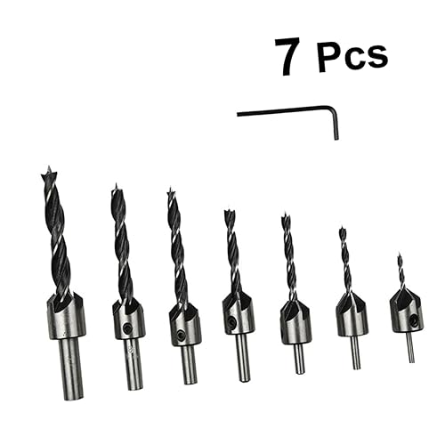 WHAMVOX 7 Teiliges Dreipunkt Senker Fasenwerkzeug Set Aus Schnellarbeitsstahl Mit Schraubenschlüssel Entgratungswerkzeug Für Präzises Bohren Und Fasenbearbeitung von WHAMVOX