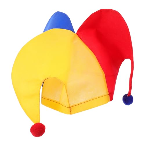 WHAMVOX Clown-hut Partykostüm Hut Lustiger Clownhut Hofnarrhut Clownhut Für Leistung Bunter Clown-topperhut Clown-cosplay-zubehör Maskerade-cosplay-hut Narren-plüschmütze Zirkushut Stoff von WHAMVOX