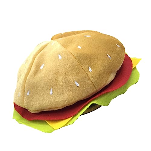 WHAMVOX Entzückender Burger Hut Für Kinder Und Erwachsene Cartoon Burger Kopfschmuck Für Partys Performance Hut Requisite Für Mottopartys Und Veranstaltungen Lustiges Burger von WHAMVOX