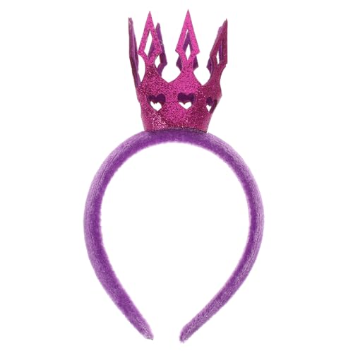 WHAMVOX Haarschmuck Für Prinzessinnen Krone Kopfbedeckung Prinzessin Krone Cosplay-zubehör Krone Zum Ersten Geburtstag Prinzessinnenhaar Kostüm Stirnband Kostümzubehör Violett Kunststoff von WHAMVOX