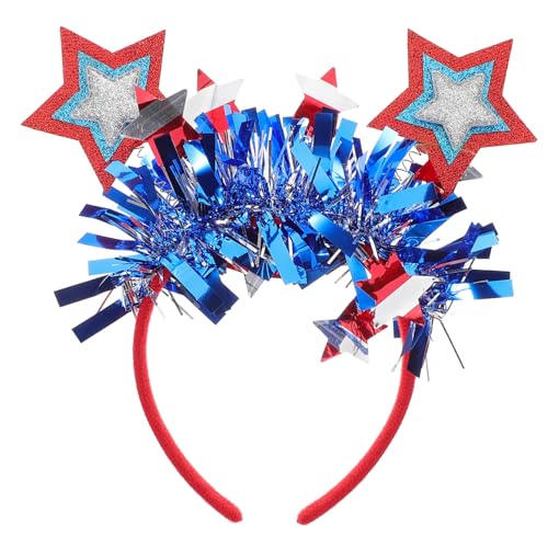 WHAMVOX Pentagramm-stirnband Patriotisches Haarband Gedenktag Haarband Haarschmuck Zum Unabhängigkeitstag Cosplay-stirnbänder Zum Unabhängigkeitstag Unabhängigkeitstag-stirnband Plastik von WHAMVOX