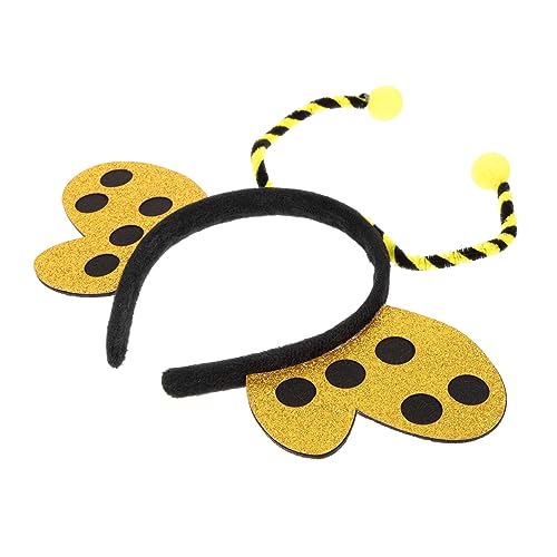 WHAMVOX Schmetterlings-Stirnband Cosplay-Stirnband Partyhüte für Kinder Party-Cartoon-Haarschmuck tier haarreif kinder haarschmuck Haarreifen entzückendes Stirnband Haarband Vlies Yellow von WHAMVOX