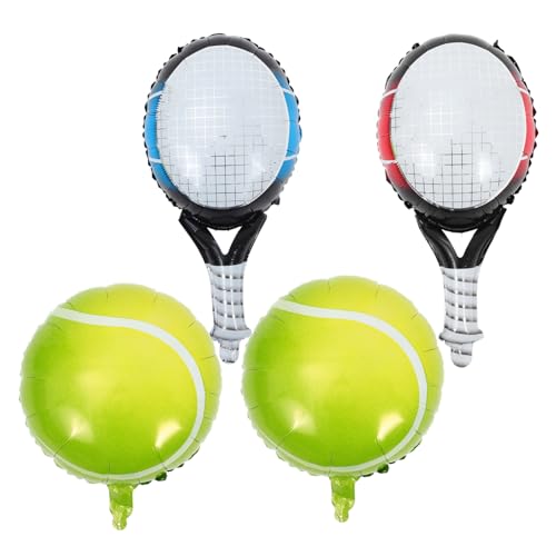 WHAMVOX Luftballons Set Tennis Ballon Set 4 Dekoration Für Tennis Partys 2 Tennisbällen Und 2 Tennisschlägern Und Geburtstagsfeiern Und von WHAMVOX