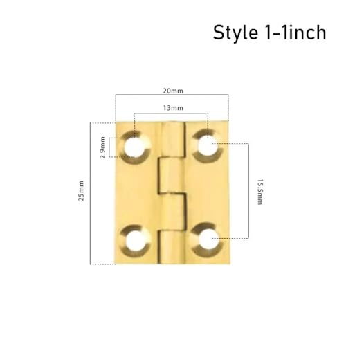 WHARGTSL 6 Stück 2,5–8,9 cm Messing-Kreuzscharniere for Schrank, Schrank, Fenster, Tür, Stummschaltung, Klappscharniere, langlebige Möbelbeschläge(Style 1-1inch) von WHARGTSL