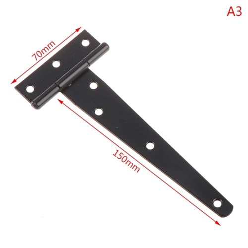 WHARGTSL 6 stücke Eisen T Scharnier Schwarz T Scharniere Schrank Scharnier Garten Schuppen 2-12 Zoll Holz Tür Tor for Licht Tore Türen Möbel Hardware(150mm) von WHARGTSL