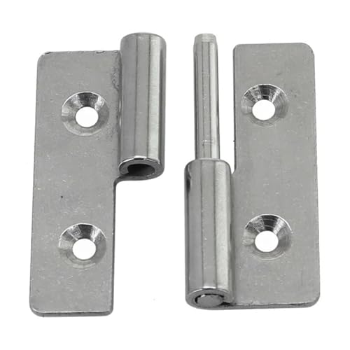 WHARGTSL 6Pcs Abnehmbare Scharnier Slip Joint Lift Flag Off Tür Scharnier Edelstahl Tür Stecker Links Rechts Flache Scharnier Möbel Hardware(40x30x1.5 Right) von WHARGTSL