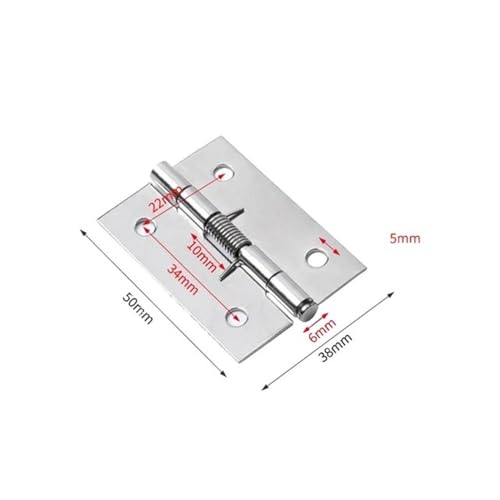 WHARGTSL 6Pcs Selbst Schließen Frühling Tür Scharnier Edelstahl Scharnier for Schränke Tür Näher Automatische Rebound Scharnier Möbel Hardware(2inch) von WHARGTSL