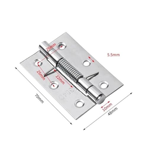 WHARGTSL 6Pcs Selbst Schließen Frühling Tür Scharnier Edelstahl Scharnier for Schränke Tür Näher Automatische Rebound Scharnier Möbel Hardware(3inch) von WHARGTSL