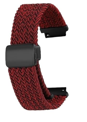 WHARGTSL Schnellverschluss-Nylonarmband passend for Casio AE-1200/1300 A158/159/168 W218, elastischer Magnetverschluss, Nylon-Handgelenksschlaufe, 18 mm(Black Sand red) von WHARGTSL