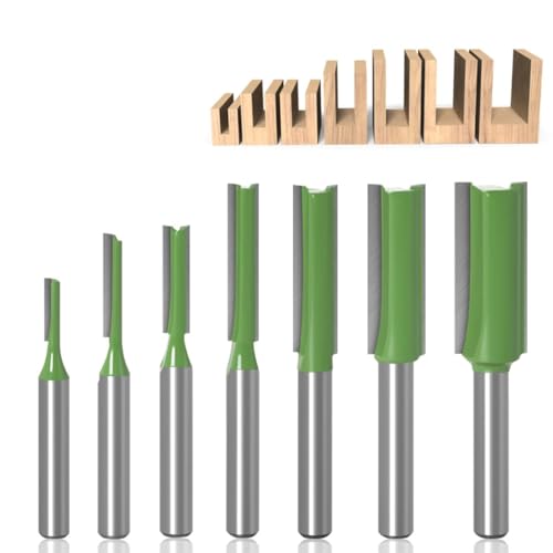 WHC 7 Stück Nutfräser 6mm Schaft, Gerade Fräser Set, Oberfräser Nutfräser, Holzfräser für Oberfräse, Schaftfräser Holz, Holz Fräser Router Bit, 3-12mm Holzfräser Oberfräser, zum Nuten Von Holz von WHC