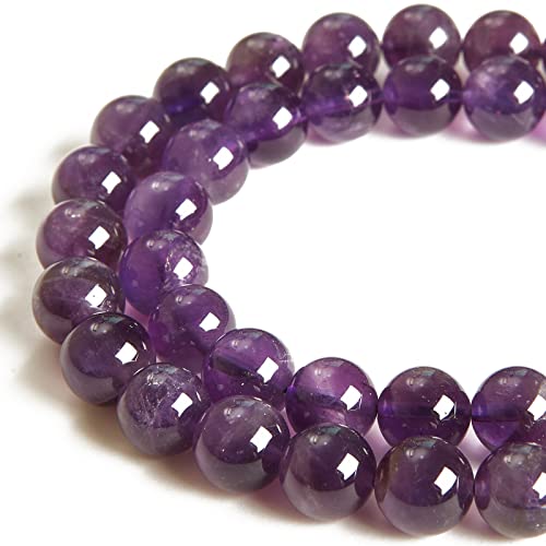 45 Stück 8 mm Amethyst-Perlen, natürliche Edelsteinperlen, runde lose Perlen für Schmuckherstellung von WHEAZIENS