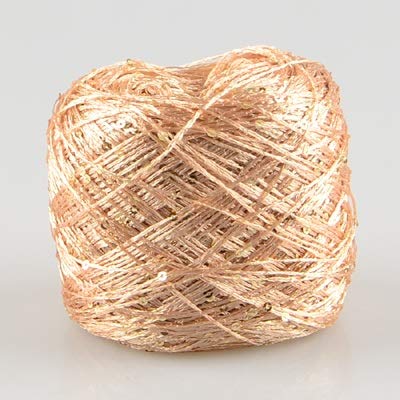 WHESAZYP 100 g/Knäuel Paillettengarn zum Stricken von Pailletten, Sommer-EIS-Seide, merzerisierte Wolle zum Häkeln, Strickgarn, DIY-Handarbeit (Farbe: Zi Luo LAN) (Hellbraun) von WHESAZYP