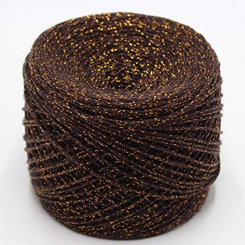 WHESAZYP 250 g, farbenfrohes, einzigartiges Garn aus Seide und Baumwolle in Gold- und Silbertönen, Metallic-Garn, Häkelgarn zum Stricken, Nähgarn (Farbe: 17) (1) von WHESAZYP