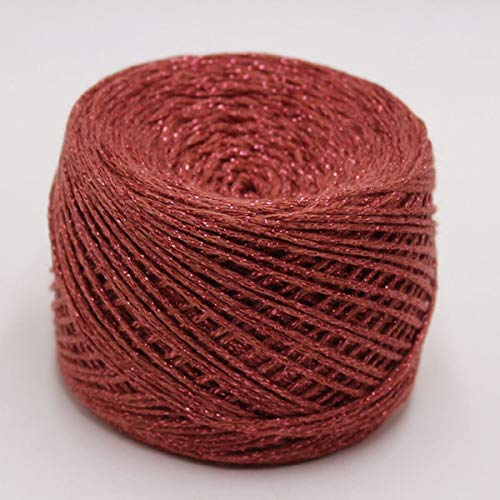 WHESAZYP 250 g, farbenfrohes, einzigartiges Garn aus Seide und Baumwolle in Gold- und Silbertönen, Metallic-Garn, Häkelgarn zum Stricken, Nähgarn (Farbe: 17) (10) von WHESAZYP