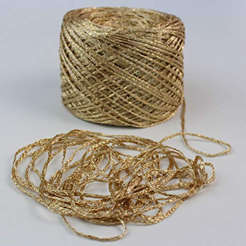 WHESAZYP 250 g, farbenfrohes, einzigartiges Garn aus Seide und Baumwolle in Gold- und Silbertönen, Metallic-Garn, Häkelgarn zum Stricken, Nähgarn (Farbe: 17) (16) von WHESAZYP