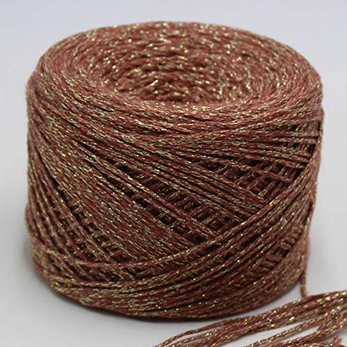 WHESAZYP 250 g, farbenfrohes, einzigartiges Garn aus Seide und Baumwolle in Gold- und Silbertönen, Metallic-Garn, Häkelgarn zum Stricken, Nähgarn (Farbe: 17) (6) von WHESAZYP