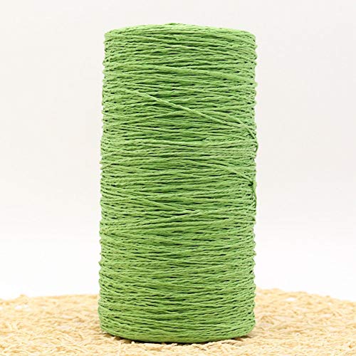 WHESAZYP 500 g/Rolle, Handstrickgarn, Bast-Strohseil, weiches Häkelgarn, Garn für handgefertigte Sommerhüte, Materiallieferant (Farbe: Kaffee) (Grasgrün) von WHESAZYP