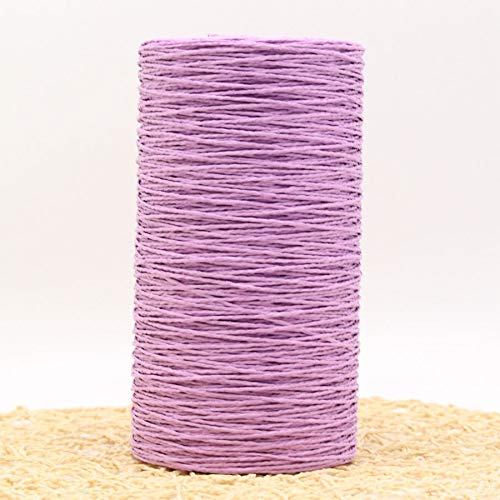 WHESAZYP 500 g/Rolle, Handstrickgarn, Bast-Strohseil, weiches Häkelgarn, Garn für handgefertigte Sommerhüte, Materiallieferant (Farbe: Kaffee) (Hellviolett) von WHESAZYP