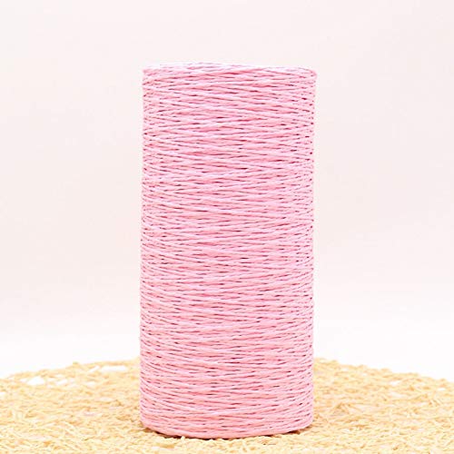 WHESAZYP 500 g/Rolle, Handstrickgarn, Bast-Strohseil, weiches Häkelgarn, Garn für handgefertigte Sommerhüte, Materiallieferant (Farbe: Kaffee) (Pink) von WHESAZYP