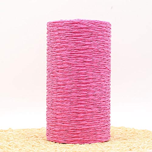 WHESAZYP 500 g/Rolle, Handstrickgarn, Bast-Strohseil, weiches Häkelgarn, Garn für handgefertigte Sommerhüte, Materiallieferant (Farbe: Kaffee) (Rosenpink) von WHESAZYP