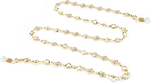 WHESAZYP Brillenkette, Brillenhalsband, Brillenhalter, Sonnenbrillenkette, Brillenhalterkette mit bunten Glasperlen, Brillenketten für Damen (Jwhite) von WHESAZYP