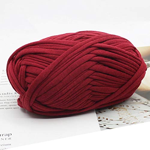 WHESAZYP Graues Baumwolltuch, T-Shirt-Garn, Polyester, Handtaschengarn, Wintertasche, Teppich, Häkeln, Stricken, ca. 100 g/Rolle (Farbe: 16) (20) von WHESAZYP