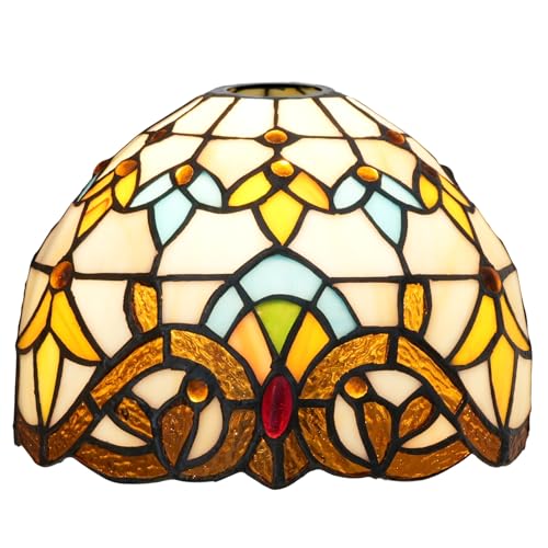 WHESAZYP Tiffany Ersatz-Lampenschirm, 8 Zoll Kreativität Barock Buntglas Lampenschirm Handgefertigt Retro Lampenschirme Zubehör Passend für Tischlampe Pendelleuchte Wandlampe von WHESAZYP