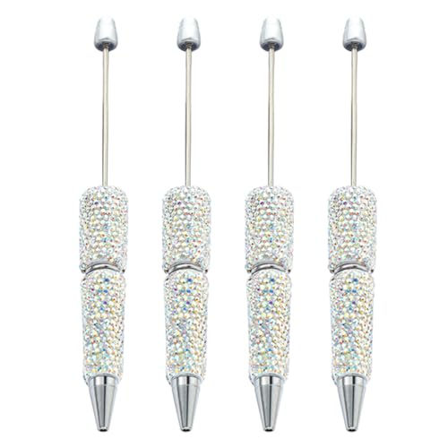 4 Stück 1,0 mm Perlen-Kugelschreiber, Strass, Perlenstift, Schreibstift, Perlenroller, Schulbedarf von WHFCBJBW