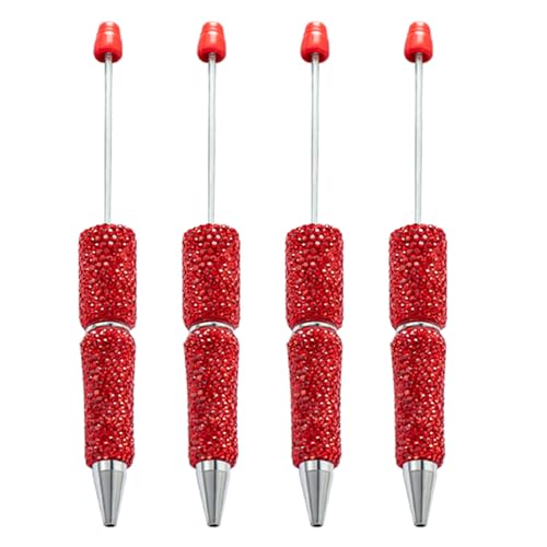 4 Stück 1,0 mm Perlen-Kugelschreiber, Strass, Perlenstift, Schreibstift, Perlenroller, Schulbedarf von WHFCBJBW