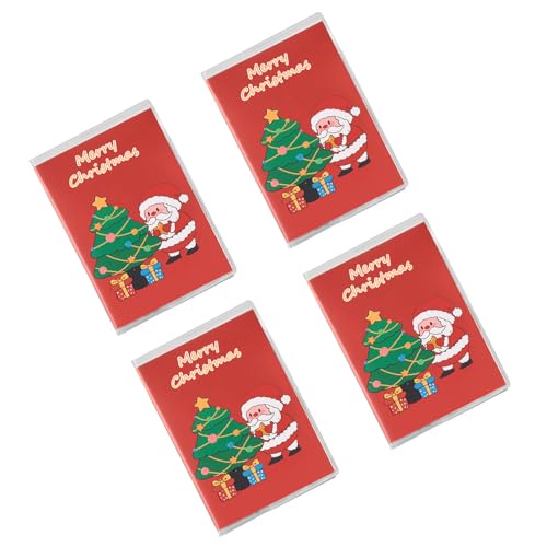 Notizbücher mit 128 Seiten, liniert, weihnachtliche Notizblöcke, 10,7 x 7,6 cm, kleine Notizbücher zum Zeichnen und Schreiben, 4 Stück von WHFCBJBW