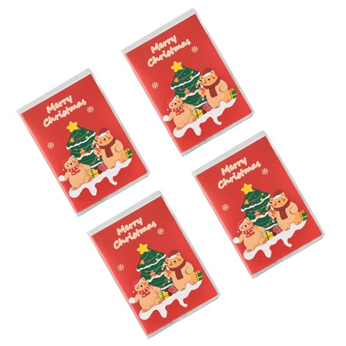 Notizbücher mit 128 Seiten, liniert, weihnachtliche Notizblöcke, 10,7 x 7,6 cm, kleine Notizbücher zum Zeichnen und Schreiben, 4 Stück von WHFCBJBW