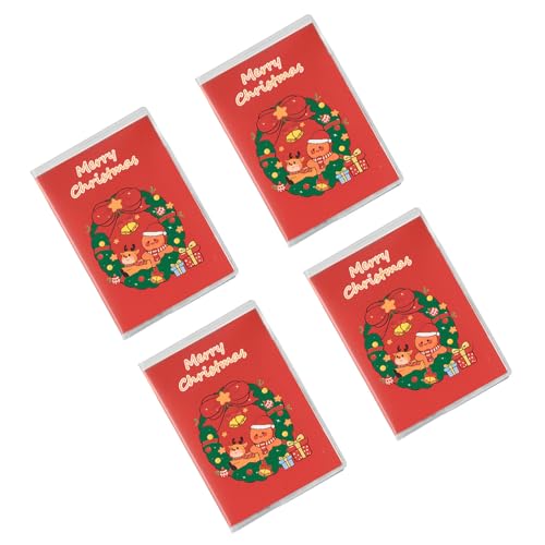 Notizbücher mit 128 Seiten, liniert, weihnachtliche Notizblöcke, 10,7 x 7,6 cm, kleine Notizbücher zum Zeichnen und Schreiben, 4 Stück von WHFCBJBW