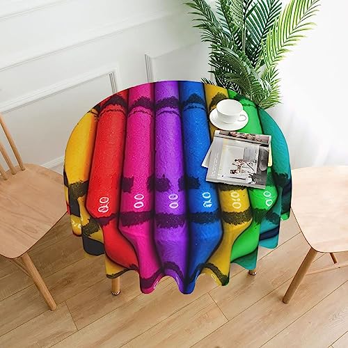 WHJSHOP Runde dekorative Tischdecke, 152,4 cm, schützen und dekorieren Sie Ihren Esstisch, Buntstift-Drucke von WHJSHOP