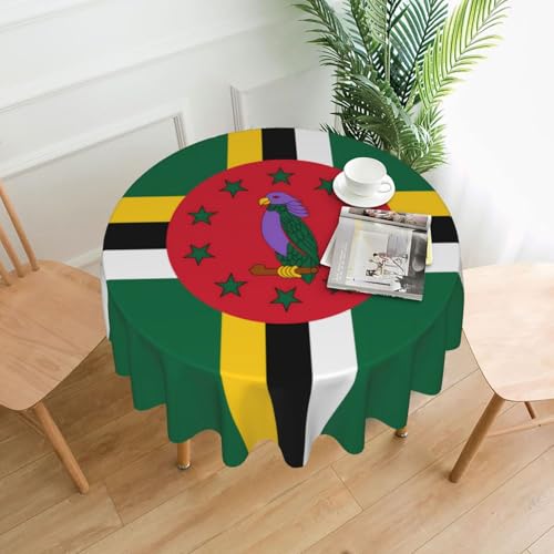 WHJSHOP Runde dekorative Tischdecke, 152,4 cm, schützen und dekorieren Sie Ihren Esstisch, Flagge der Commonwealth of Dominica Prints von WHJSHOP