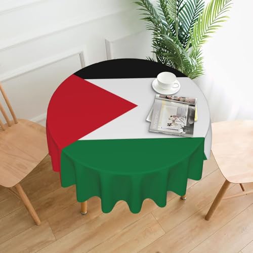 WHJSHOP Runde dekorative Tischdecke, 152,4 cm, schützen und dekorieren Sie Ihren Esstisch, Flagge des Staates Palästina von WHJSHOP