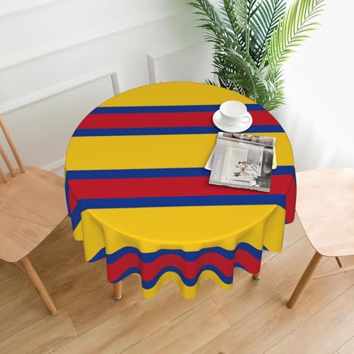 WHJSHOP Runde dekorative Tischdecke, 152,4 cm, schützen und dekorieren Sie Ihren Esstisch, Flagge von Kolumbien von WHJSHOP