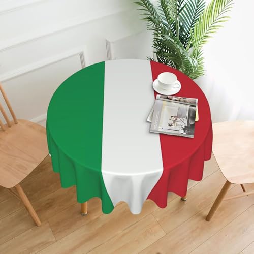 WHJSHOP Runde dekorative Tischdecke, 152,4 cm, schützen und dekorieren Sie Ihren Esstisch, Motiv: Italien-Flagge von WHJSHOP