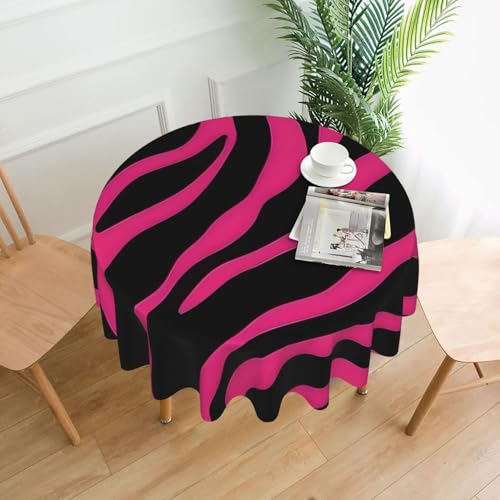 WHJSHOP Runde dekorative Tischdecke, 152,4 cm, schützen und dekorieren Sie Ihren Esstisch, Zebra-Tigermuster, Leopardenmuster, Rosa von WHJSHOP